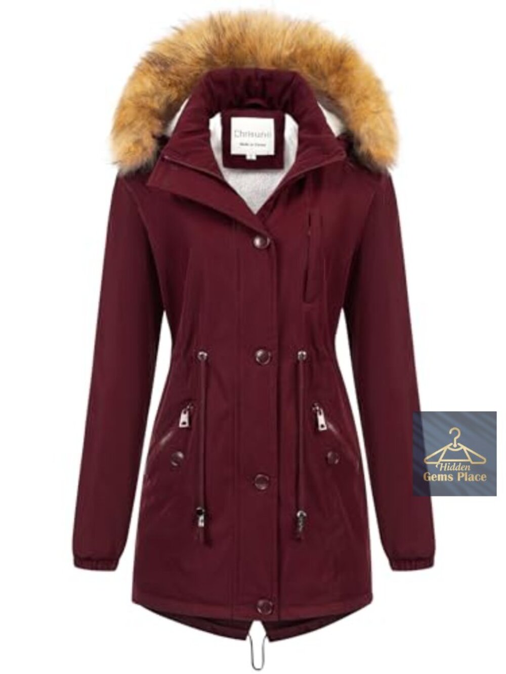 Women's Mid-Length Military Parka Insulated Winter Coat Waterproof Faux Fur Trim